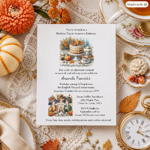 Herbst Geburtstagstee Party Einladung Flyer