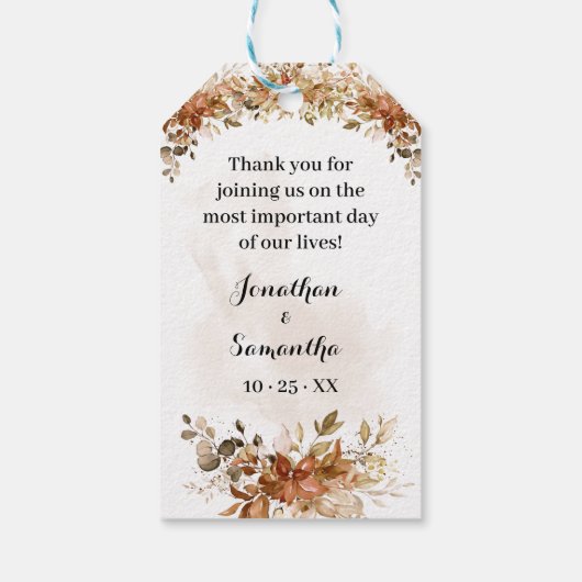 Herbst Gelassen Liebe wachsen Pflanze Geschenk Fal Geschenkanhänger (Rückseite)