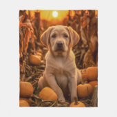 Herbst Gelbe Labrador Pup Fleecedecke (Vorderseite)