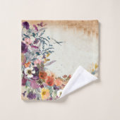Herbst gemischte Aquarellblüte Badhandtuch Set (Waschlappen)