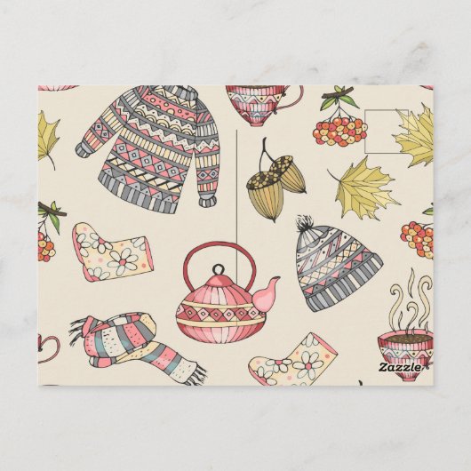 Herbst gemütlich postkarte (Rückseite)