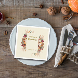 Herbst Gemütliche Blumenbeete personalisieren Serviette