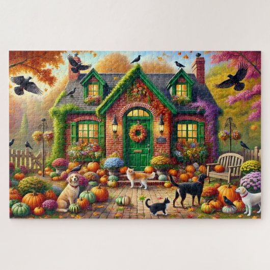Herbst Gemütliche Hütte Charm 1014 Puzzle (Horizontal)