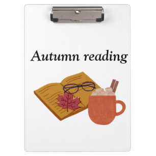 Herbst Gemütliche Lebensräume - heißes Cocoa, Buch Klemmbrett