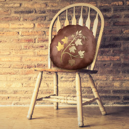 Herbst gemütliche samtene Herbstfarben und Weingär Rundes Kissen