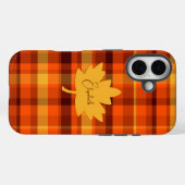 Herbst geometrisch Orange Karo iPhone 16 Hülle (Rückseite (Horizontal))