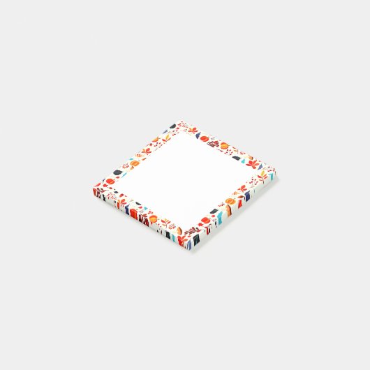 Herbst Gerahmt Post it Notes Muster Post-it Klebezettel (angewinkelt)