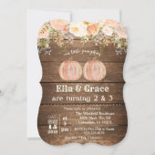 Herbst Geschwister Zwei Geburtstage Einladung (Vorderseite)