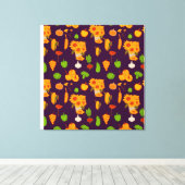 Herbst gesunde Ernte Veggie und Früchte Throw Pi Leinwanddruck (Insitu (Holzboden))