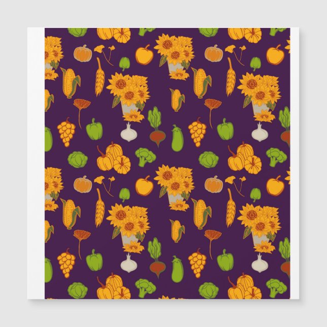 Herbst gesunde Ernte Veggie und Früchte Throw Pi Magnetkarte (Vorderseite)