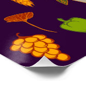 Herbst gesunde Ernte Veggie und Früchte Throw Pi Poster (Ecke)
