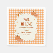 Herbst-Gingham-Babyshower "Fall in Love"