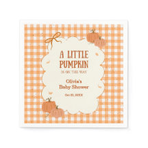 Herbst-Gingham Ein Kleiner Kürbis-Baby-Party