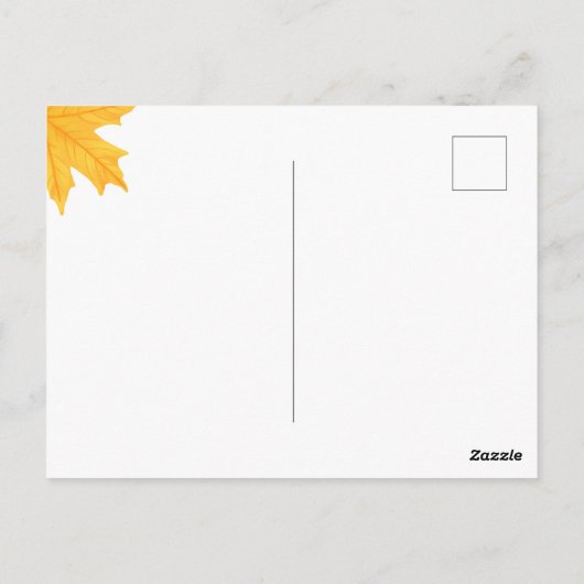 Herbst Gingham Erntedank Dinner Einladung Postkarte (Rückseite)