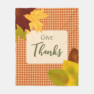 Herbst Gingham Erntedank Fleece Blanket
