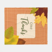 Herbst Gingham Erntedank Fleece Blanket (Vorderseite (Horizontal))