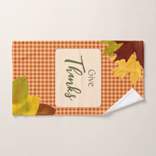 Herbst Gingham Erntedank Handtuch (Handtuch)