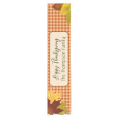 Herbst Gingham Erntedank Table Runner Kurzer Tischläufer (Vorderseite)