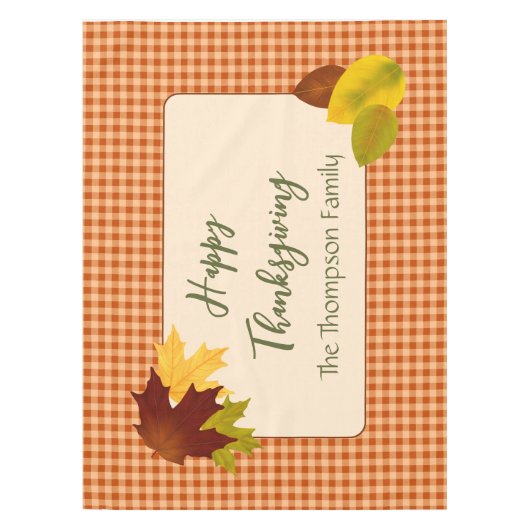 Herbst Gingham Erntedank Tableclout Tischdecke (Vorderseite)