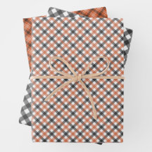 Herbst-Gingham-Farben, Geschenkpapierbögen