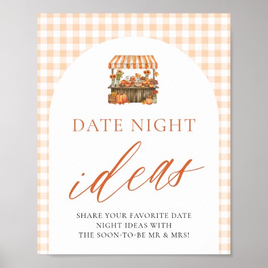 Herbst-Gingham-Frisch-auf-dem-Markt-Date-Night-Ide Poster (Vorne)
