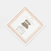 Herbst-Gingham Frisch Vom Markt Brautparty Serviette (Ecke)