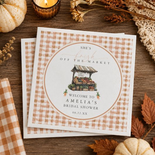 Herbst-Gingham: Frisch vom Markt: Brautparty Serviette