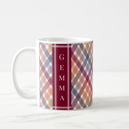 Herbst-Gingham Kaffeetasse (Links)