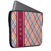 Herbst-Gingham Laptopschutzhülle (Vorne Rechts)