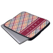 Herbst-Gingham Laptopschutzhülle (Vorne Knopf)