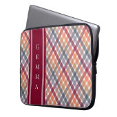 Herbst-Gingham Laptopschutzhülle (Vorderseite Links)