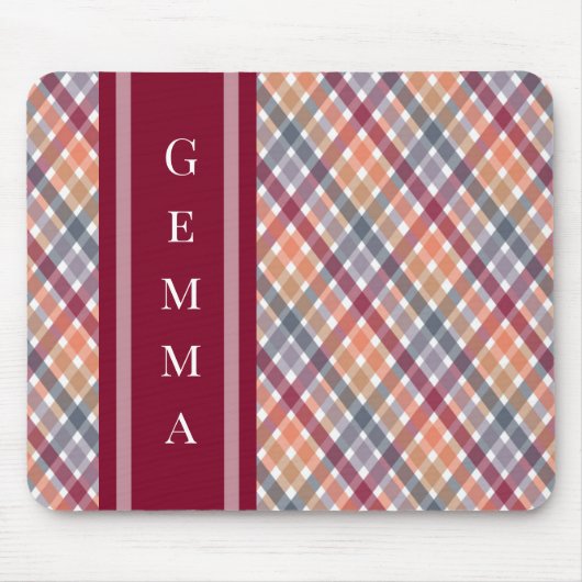 Herbst-Gingham Mousepad (Vorne)