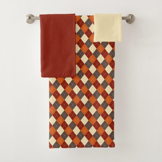 Herbst-Gingham-Muster Badhandtuch Set (Insitu)