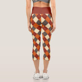 Herbst-Gingham-Muster Capri Leggings (Rückseite)