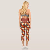 Herbst-Gingham-Muster Capri Leggings (Rückseite)