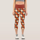 Herbst-Gingham-Muster Capri Leggings (Vorderseite)