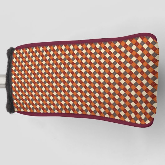 Herbst-Gingham-Muster Golf Headcover (Vorderseite)