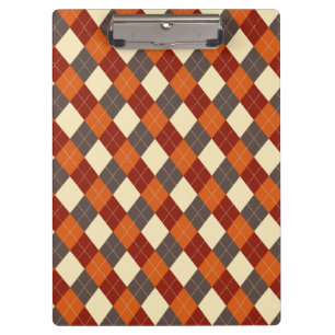 Herbst-Gingham-Muster Klemmbrett