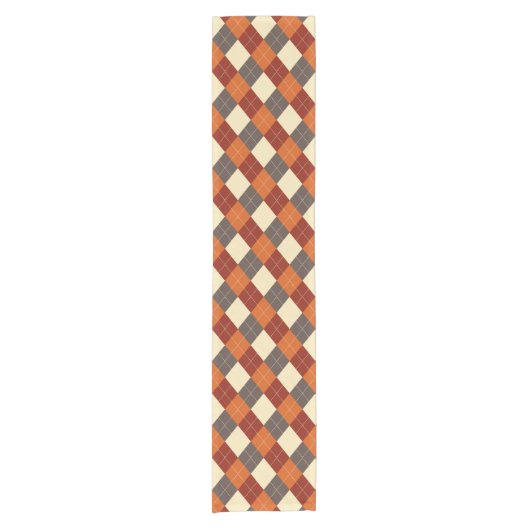 Herbst-Gingham-Muster Kurzer Tischläufer (Vorderseite)