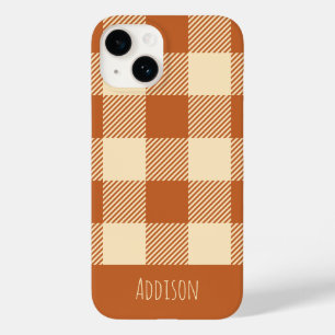 Herbst-Gingham-Muster personalisiert Case-Mate iPhone 14 Hülle