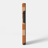 Herbst-Gingham-Muster personalisiert iPhone Hülle (Linke Seite)