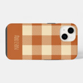 Herbst-Gingham-Muster personalisiert iPhone Hülle (Rückseite (Horizontal))
