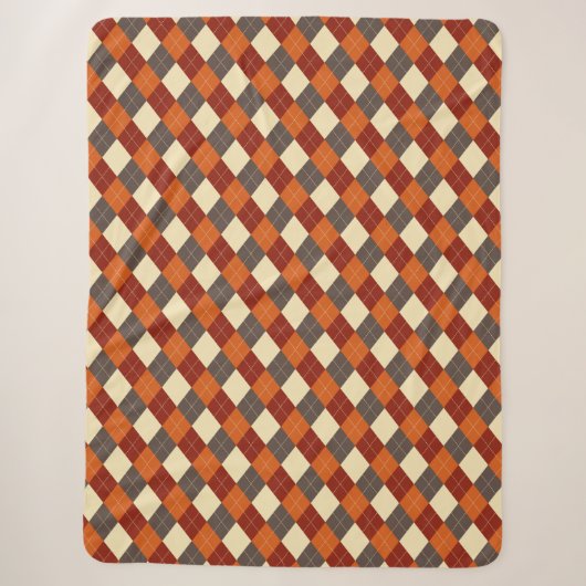 Herbst-Gingham-Muster Sherpadecke (Vorderseite)