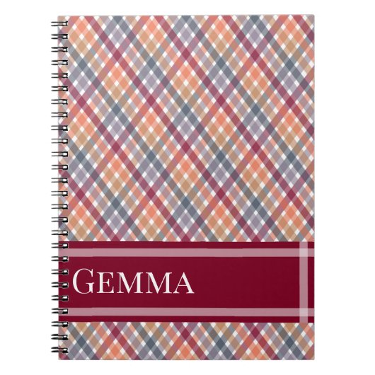 Herbst-Gingham Notizblock (Vorderseite)