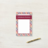 Herbst-Gingham Post-it Klebezettel (Auf Schreibtisch)