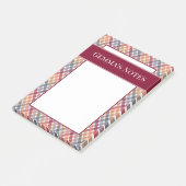 Herbst-Gingham Post-it Klebezettel (angewinkelt)