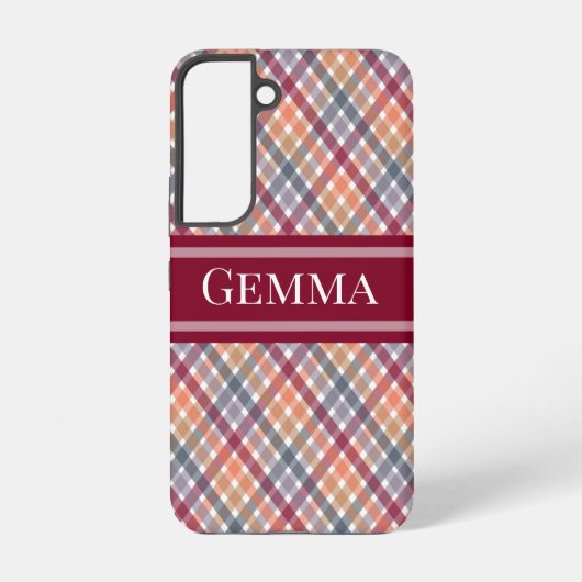 Herbst-Gingham Samsung Galaxy Hülle (Rückseite)