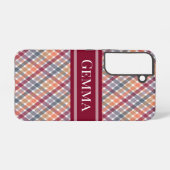 Herbst-Gingham Samsung Galaxy Hülle (Rückseite (Horizontal))