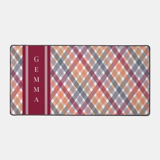 Herbst-Gingham Schreibtischunterlage (Vorderseite)