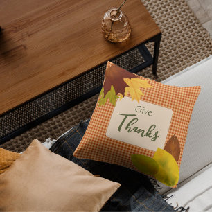 Herbst-Gingham-Thanksgiving-Wurfkissen Kissen
